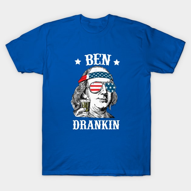 Ben Drankin - USA Benjamin Franklin T-Shirt by BodinStreet